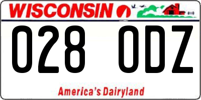 WI license plate 028ODZ