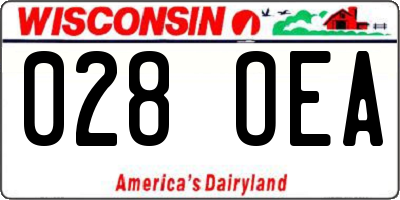 WI license plate 028OEA