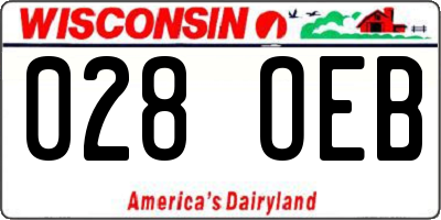 WI license plate 028OEB
