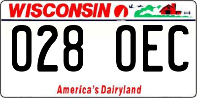 WI license plate 028OEC