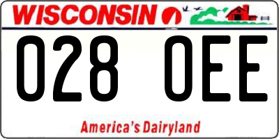 WI license plate 028OEE