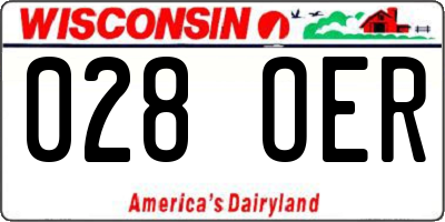 WI license plate 028OER