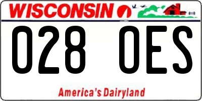 WI license plate 028OES