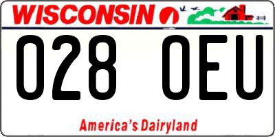 WI license plate 028OEU