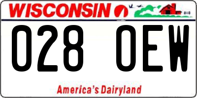 WI license plate 028OEW