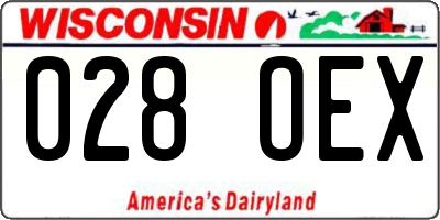 WI license plate 028OEX