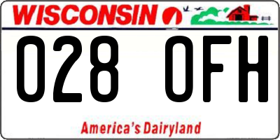 WI license plate 028OFH