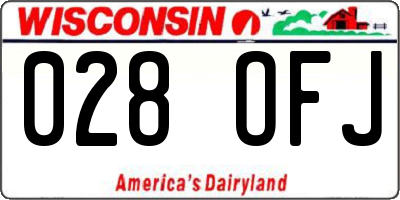 WI license plate 028OFJ