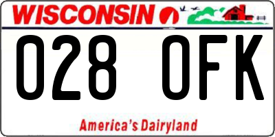 WI license plate 028OFK