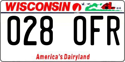 WI license plate 028OFR