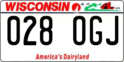 WI license plate 028OGJ