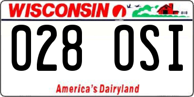 WI license plate 028OSI