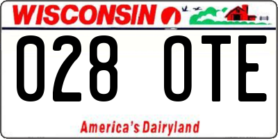 WI license plate 028OTE