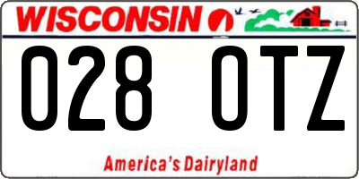 WI license plate 028OTZ