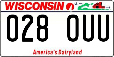 WI license plate 028OUU