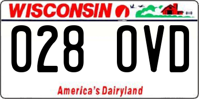 WI license plate 028OVD