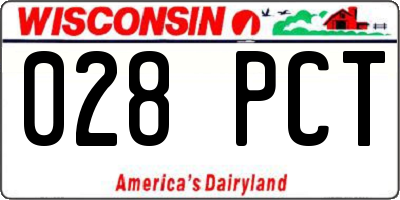 WI license plate 028PCT