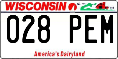 WI license plate 028PEM