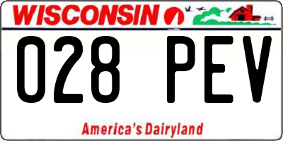 WI license plate 028PEV