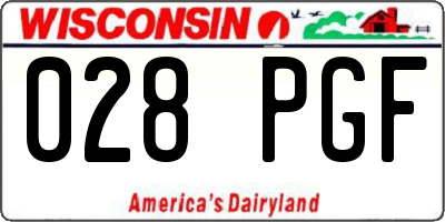 WI license plate 028PGF