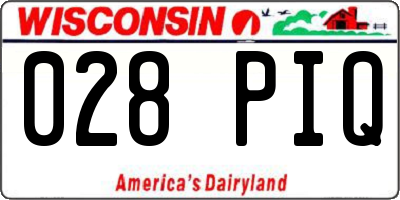 WI license plate 028PIQ