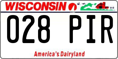 WI license plate 028PIR
