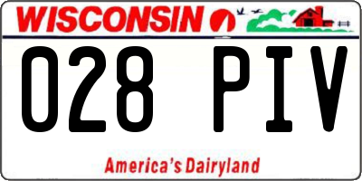 WI license plate 028PIV