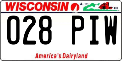 WI license plate 028PIW