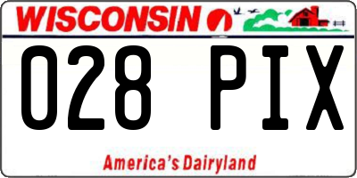 WI license plate 028PIX
