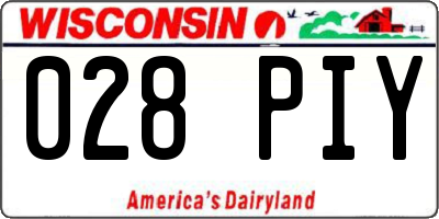 WI license plate 028PIY