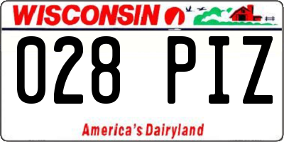 WI license plate 028PIZ