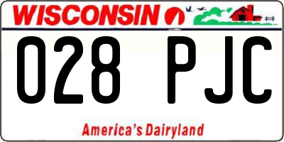 WI license plate 028PJC