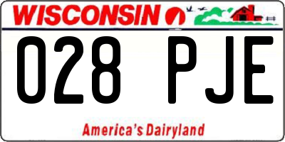 WI license plate 028PJE