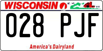 WI license plate 028PJF