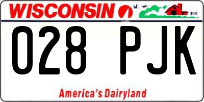 WI license plate 028PJK