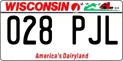 WI license plate 028PJL