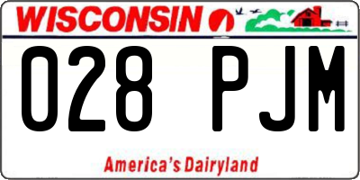 WI license plate 028PJM