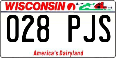 WI license plate 028PJS