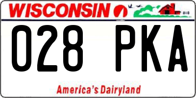 WI license plate 028PKA