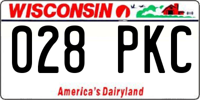 WI license plate 028PKC