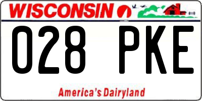 WI license plate 028PKE