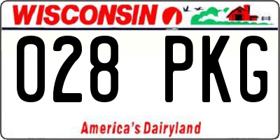 WI license plate 028PKG