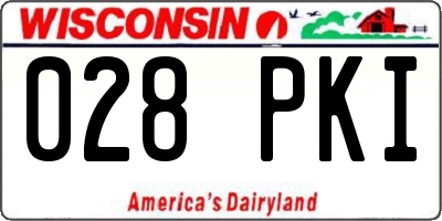 WI license plate 028PKI