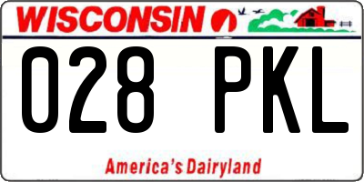 WI license plate 028PKL