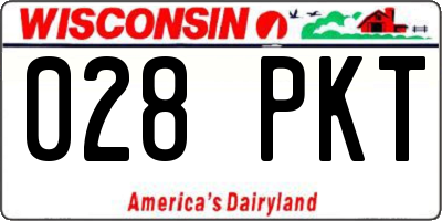 WI license plate 028PKT