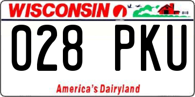 WI license plate 028PKU
