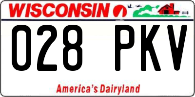 WI license plate 028PKV