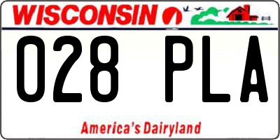 WI license plate 028PLA