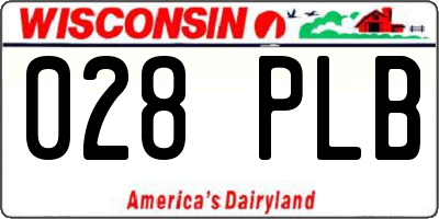 WI license plate 028PLB
