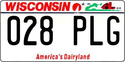 WI license plate 028PLG